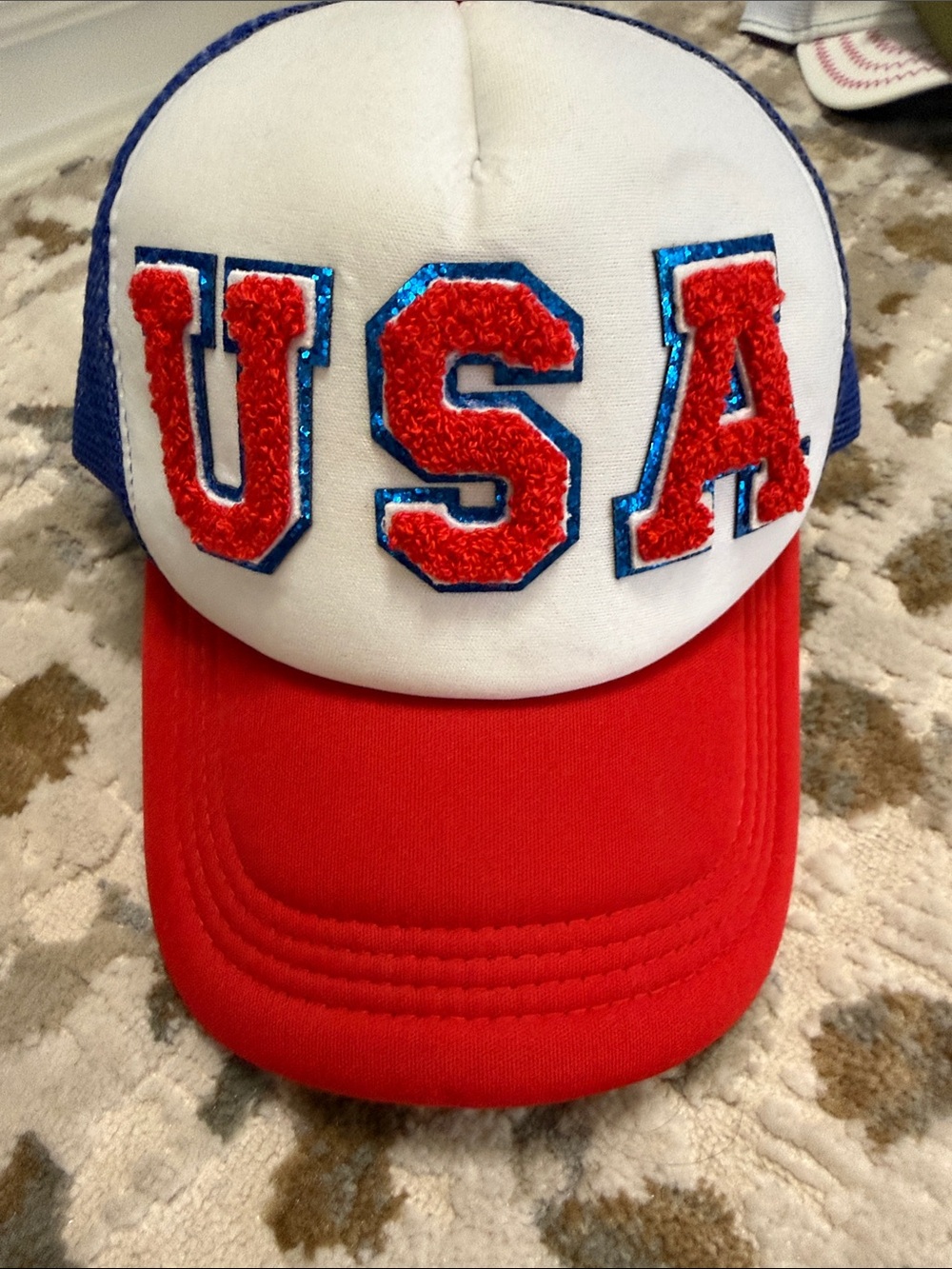 USA Red & White Trucker Hat - Patriotic Cap